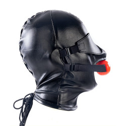 KINKgear Cagoule SM avec Bâillon et masque Subfull Noire